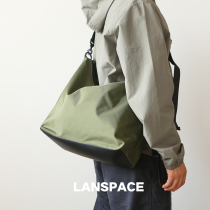 LANSPACE尼龙包男式休闲大容量布包斜挎包旅行包时尚简约绿色包包