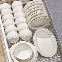 法式纯白碗碟套装家用2024新款陶瓷碗盘碗筷浮雕高级感盘子碗餐具