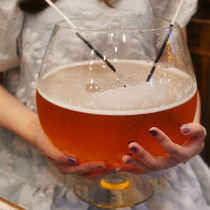 巨大特大号酒杯超大巨型大容量啤酒杯大号红酒杯高脚杯玻璃英雄杯
