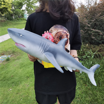 儿童仿真鲨鱼鳄鱼海洋世界动物模型乌龟软胶玩具巨齿鲨男孩子礼物