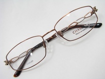 夏蒙Charmant纯钛眼镜架CH10860 BR棕色镜框钛架眼镜框休闲女士款