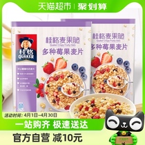 QUAKER/桂格即食速食水果果蔬麦片燕麦片麦果脆420g*2莓果冷冲
