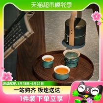 万仟堂陶瓷联名茶具一壶二杯便携旅行茶具套装家用功夫茶具三星堆