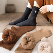 5双包邮加厚女式毛圈袜冬季保暖可爱卡通毛巾袜子中筒全棉女袜