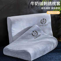 牛奶绒乳胶枕套40cmx60cm一对装珊瑚绒枕头套单个记忆枕芯内胆套