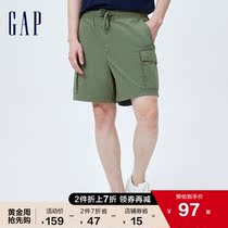 Gap男装工装风口袋直筒短裤695541夏季2022新款时尚休闲裤运动裤