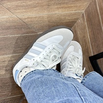 三叶草ADIDAS SAMBAROSE女鞋黑白复古厚底松糕板鞋AQ1134/EF4965