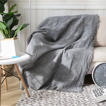 外贸日式素雅沙发巾棉麻四季沙发垫套防尘罩布艺床单毛毯针织盖毯