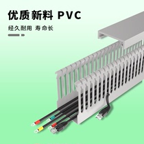 PVC线槽工业阻燃行线槽配电柜电箱走线槽塑料理线灰色线槽细齿S齿