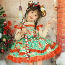 正品洛丽塔女童公主裙吊带连衣裙圣诞节儿童服装春秋西班牙蓬蓬裙