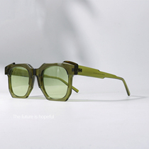 赛博朋克绿色太阳眼镜UV400防紫外线机械风格未来感可配近视墨镜