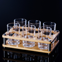 中国风家用白酒酒杯套装带刻度钢化玻璃二两杯描金杯定制LOGO