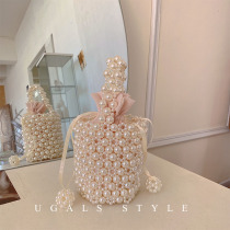 UGALS法式复古仙女diy材料包手工编织串珠珍珠包包水桶手提斜挎包