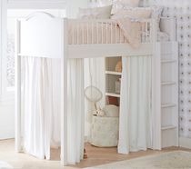 小户型儿童高架床美式上床下书桌衣柜组合高低床多功能中高床现货