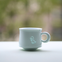 子木恐龙图案马克杯玲珑陶瓷儿童水杯男生日礼物杯子景德镇咖啡杯