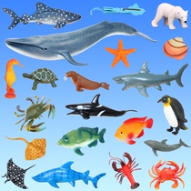 仿真海洋动物模型海底生物世界儿童玩具龙虾螃蟹章鱼鲨鱼海星海龟