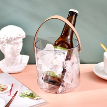 塑料冰桶高颜值恒温啤酒桶香槟冰桶家用手提式透明篮水果收纳篮子