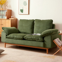 北欧可拆洗布艺沙发小户型客厅灯芯绒樱桃木三人位简约实木家具