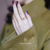 彩宝系列戒指 原创设计天然粉水晶指环日系轻奢宫廷复古首饰法式