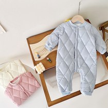 八个月宝宝衣服冬天婴儿棉衣冬季外出宝加绒加厚哈衣冬款连体衣