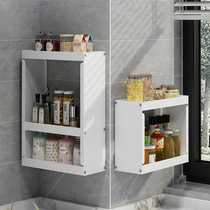 厨房壁挂式置物架墙上免打孔调料架客厅浴室家用白色创意多层收纳