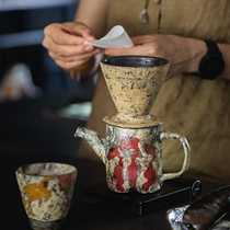 化妆土咖啡分享壶 水壶 匀杯 滤杯 手作器皿 蟲工作室 思茶饭香