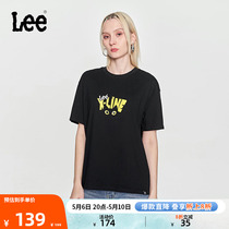 Lee24春夏新品舒适版型字母印花男友风女短袖T恤显瘦LWT0082164LE