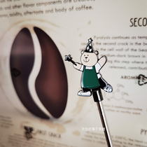星巴克绿色小熊店员美式不锈钢女生可爱咖啡下午茶果汁饮料搅拌棒
