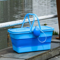 新款多功能折叠钓鱼桶户外收纳箱车载洗车家用20L活鱼桶装鱼水桶