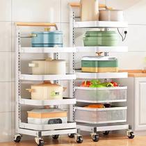 厨房多功能收纳架落地多层可调节便携移动架子家用备菜果蔬置物架