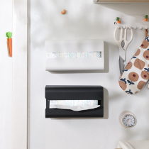 磁吸厨房纸巾盒家用壁挂式擦手纸抽入户门抽纸收纳冰箱磁铁置物架