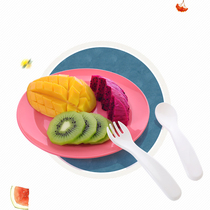 日本进口塑料盘子家用厨房菜盘碟子儿童水果盘早餐盘碟子安全餐具