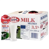 波兰进口牛奶妙可维Mlekovita全脂纯牛奶原装250ml12盒妙亚妙维塔
