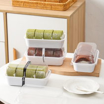 日式瑞士蛋糕卷打包盒加厚切块甜品梦龙卷透明点心盒子桃酥包装盒
