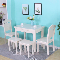 小户型折叠餐桌可伸缩餐桌椅组合现代简约家用多功能长方形饭桌子