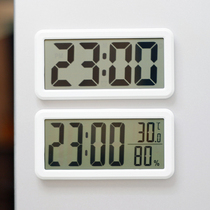 简约温湿度时钟电子钟表挂墙桌面磁吸冰箱厨房大数字磁铁闹钟贴墙