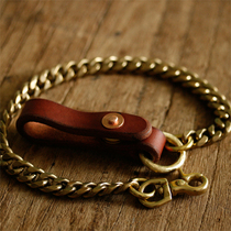 黄铜牛皮裤链手工机车钥匙链财布链铜链钥匙扣男士创意生日礼物