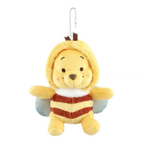日本正版小熊维尼变装蜜蜂噗噗维尼熊毛绒公仔玩偶胸针小挂件礼物