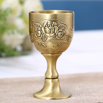 大号金属欧式仿古青铜白酒杯创意个性白酒家用俄罗斯高脚杯小酒杯