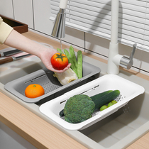 洗碗池水槽可伸缩沥水架子洗菜盆收纳架沥水篮置物架过滤厨房用品