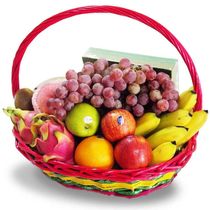 新鲜水果篮送礼品手提花篮探望病人公司领导上海同城鲜花果篮速递