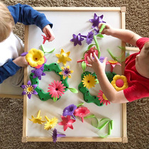 创意美国DIY艺术插花玩具儿童益智拼插仿真花朵积木女孩手工装饰
