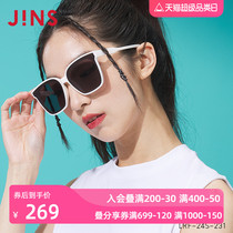 JINS睛姿太阳镜大框修颜男女同款白色墨镜防紫外线眼镜LRF24S231