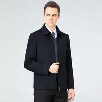 品牌羊绒大衣男冬季保中短老暖年爸爸款外套休闲男装羊毛大衣