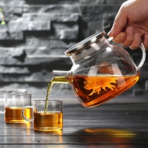 防爆耐高温玻璃冷水壶大容量凉水壶果汁凉杯茶壶花茶壶套装加厚