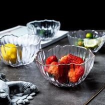 玻璃碗沙拉碗家用水果碗可爱少女心透明酸奶早餐碗金边精致小餐具