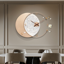 艺术钟表挂钟客厅家用钟饰大气轻奢时尚简约时钟浮雕挂墙创意个性