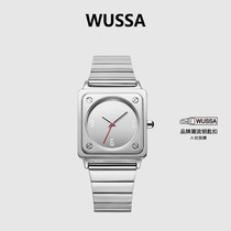 WUSSA舞时ENTER系列高级感防水小银块石英表简约男女情侣方块表
