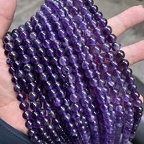 5A天然紫水晶圆珠直孔散珠 手链项链串珠配珠 手工diy饰品配件