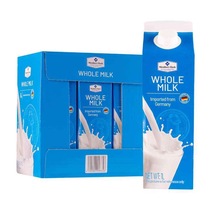 山姆超市 德国进口全脂纯牛奶1L*6支整箱装营养早餐奶 新旧装随机
